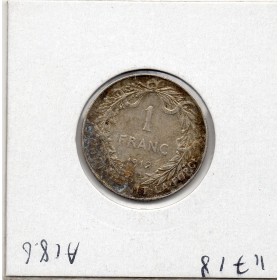 Belgique 1 Franc 1912 en Français TTB, KM.72 Albert 1er