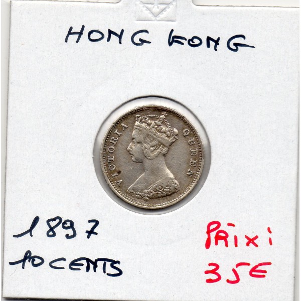 Hong Kong 10 cents 1897 Sup, KM.6 Victoria