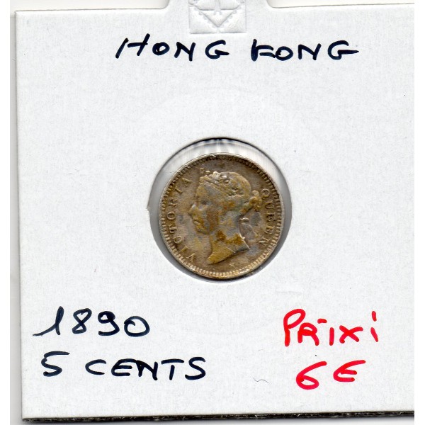 Hong Kong 5 cent 1890 TTB, KM.12 Victoria