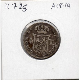 Espagne 4 reales 1853 Etoile 7 branches Séville TB, KM 600.3 Isabelle II