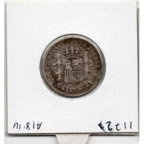 Espagne 1 peseta 1876 TTB-, KM.672 Alphonse XII Jeune