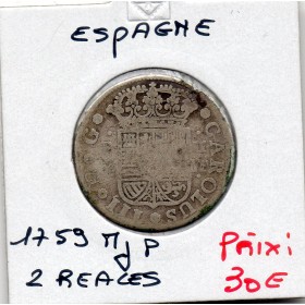 Espagne 2 reales 1759 M JP Madrid TB-, KM.388 Charles III