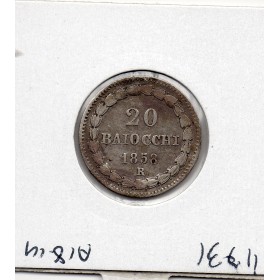 Vatican 20 Baiocchi 1857 an XII TB, KM.1337a Pius ou Pie IX