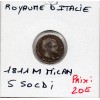 Royaume d'Italie 5 soldi 1811 M Milan TTB, KM.C5 Napoléon 1er