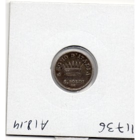 Royaume d'Italie 5 soldi 1811 M Milan TTB, KM.C5 Napoléon 1er