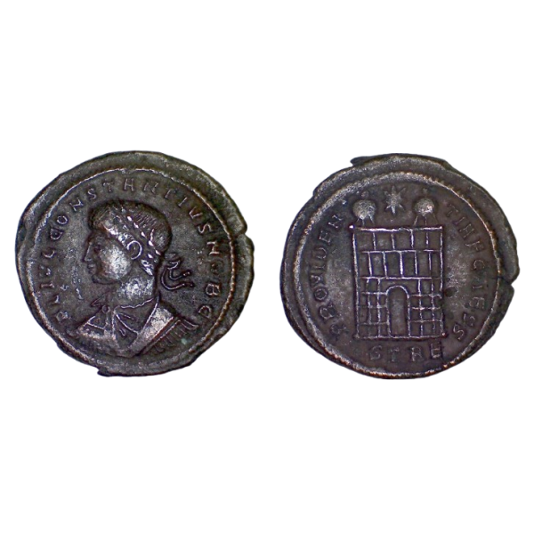 AE3 Constance II (327-328) Ric.506 PROVIDENTIAE CAESS Trèves
