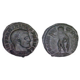 AE3 Maximin II daia (312-313) ric.90a SOLI INVICTO COMITI Ostie