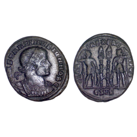 AE3 Constantin II (334-335), RIC.220 GLORIA EXERCITVS, Siscia