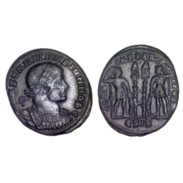 AE3 Constantin II (334-335), RIC.220 GLORIA EXERCITVS, Siscia