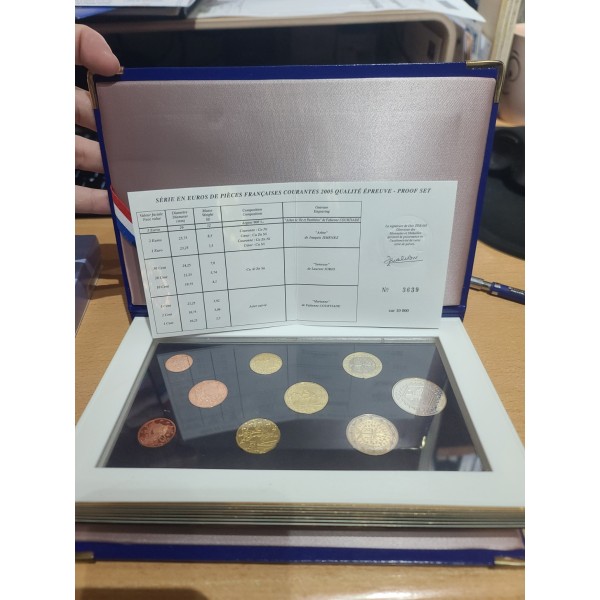 Coffret BE France 2005 - Défaut plastique côté revers pièces de monnaies Euros