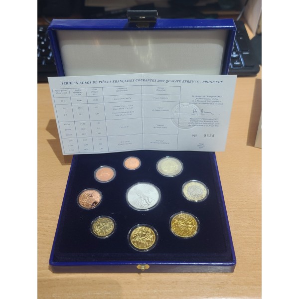 Coffret BE France 2009 pièces de monnaies Euros