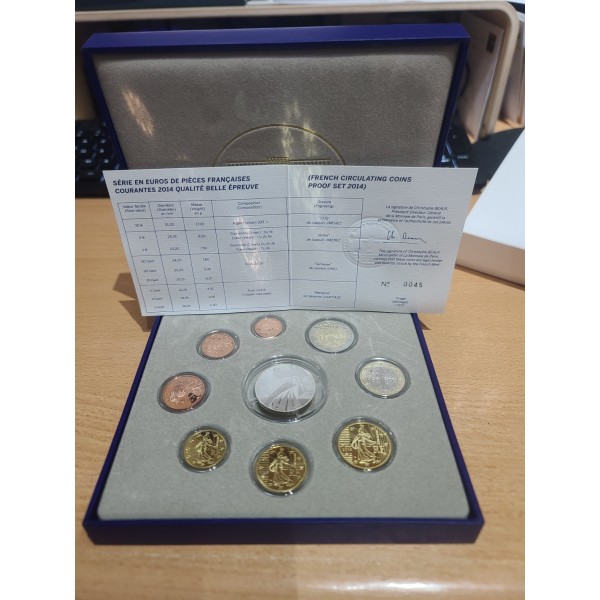 Coffret BE France 2014 pièces de monnaies Euros