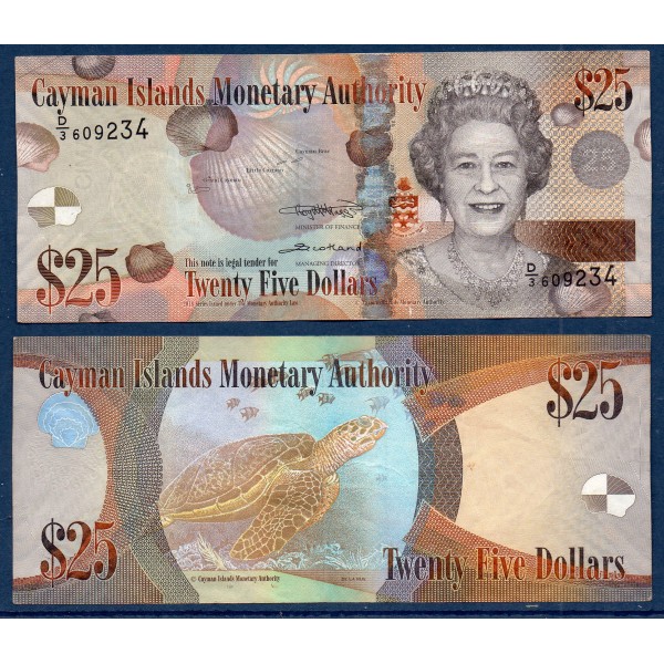 Cayman P.41c TTB Billet de 25 dollars 2018 tortue