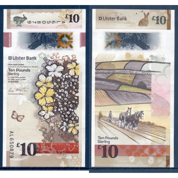 Irlande du nord P.344, TTB Billet de 10 pounds 2018 Rosier Gueldre