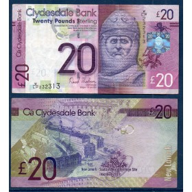Ecosse P.229Kb, TTB Billet de 20 pounds 2013 Robert the Bruce