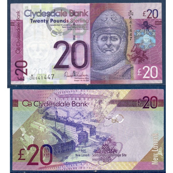 Ecosse P.229Ka, TTB Billet de 20 pounds 2009 Robert the Bruce
