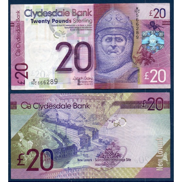 Ecosse P.229Kd, TTB Billet de 20 pounds 2015 Robert the Bruce