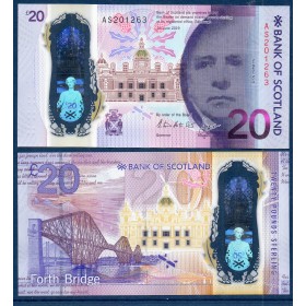 Ecosse P.132a, TTB Billet de 20 pounds 2019 Walter Scott