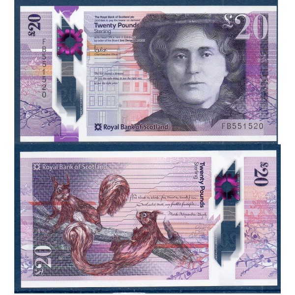 Ecosse P.372d, TTB Billet de 20 pounds 2.12.2021 Kate Cranston