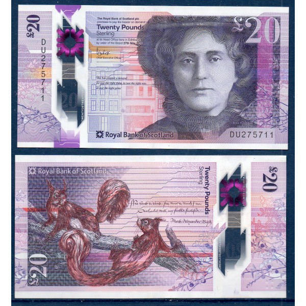 Ecosse P.372b, TTB Billet de 20 pounds 2019 Kate Cranston