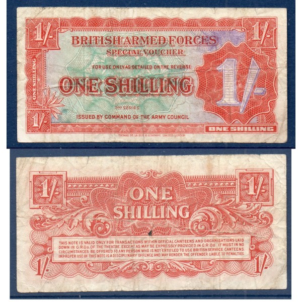 G.B. Armée P.18a, TB Billet de 1 Shilling 1948
