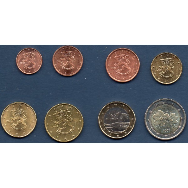Série d'Euro de Finlande - 1er type avec 1ere Carte (1999-2006)