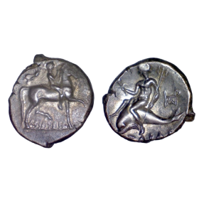 Calabre, Tarente nomos argent (-272 à -235) Cavalier et Phalanthos