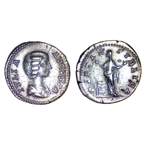 Denier de Julia domna (204), Ric.574 PIETAS PVBLICA atelier Rome