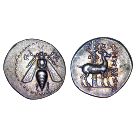 Ionie, éphèse Drachme argent (-390 à -325) abeille Magistrat Demarchos