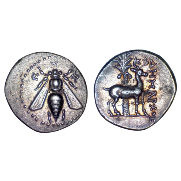 Ionie, éphèse Drachme argent (-390 à -325) abeille Magistrat Demarchos