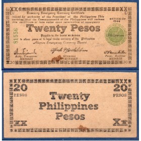 Philippines P.S680a, TTB Billet de 20 Pesos 1944 Negros