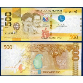 Philippines P.227a, Neuf Billet de 500 Piso 2020 Diosdado Macapagal