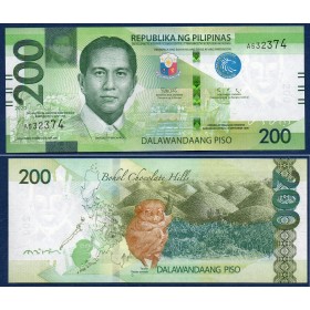 Philippines P.226a, Neuf Billet de 200 Piso 2020 Diosdado Macapagal