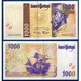 Portugal P.188b, neuf Billet de 1000 Escudos 1996 Pedro Alvares Cabral