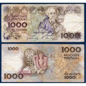Portugal P.181b, TB, Billet de 1000 Escudos 12.6.1986 Braga