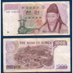 Corée du Sud P.47, TB Billet de 1000 Won 1983 Yi Hwang