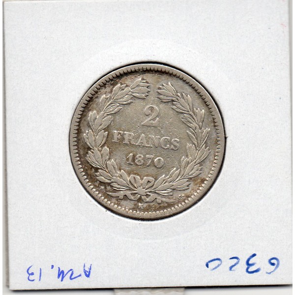 2 Francs Cérès 1870 Sans légende K Ancre TB