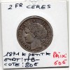 2 Francs Cérès 1871 Petit K TTB- sans légende