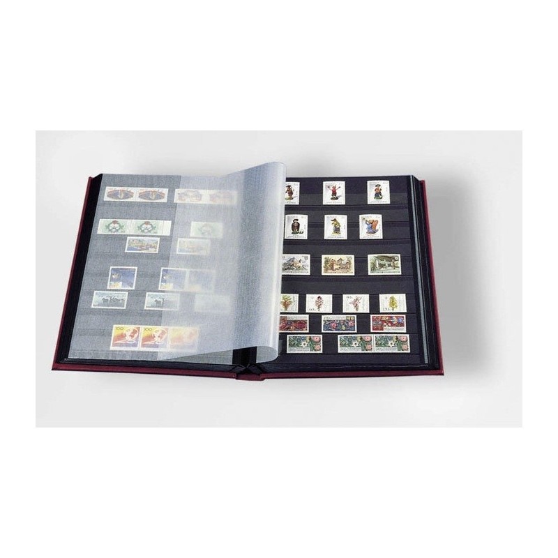 Classeur album pour timbres A5, 32 pages noires, couverture non ouatinée