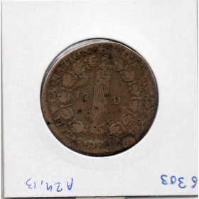 12 denier Constitution Louis XVI 1792 BB Strasbourg TB+ type français