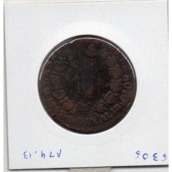12 denier Constitution Louis XVI 1792 B Rouen B+