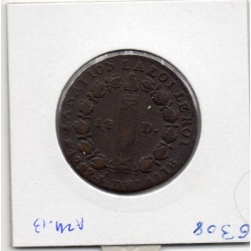 12 denier Constitution Louis XVI 1792 D Lyon TB+