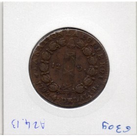 12 denier Constitution Louis XVI 1792 D Lyon TTB