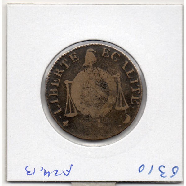 1 sol aux balances An II 1794 I Limoges Arras TB