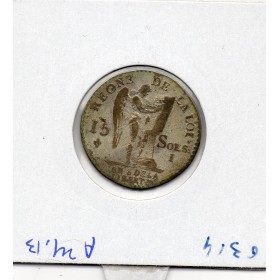 15 Sols Constitution Louis XVI 1791 I Limoges TB+ 2eme semestre