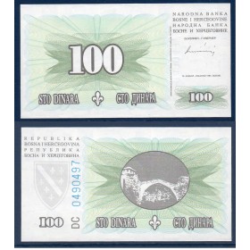 Bosnie P.44a, neuf Billet de 100 Dinara 1994 pont Vert