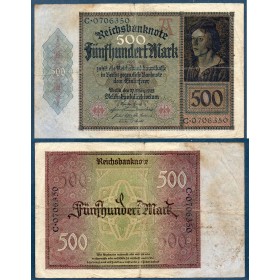 Allemagne P.73, TB Billet de 500 Mark 1922 Junker Mayer