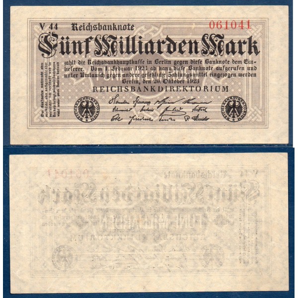 Allemagne P.123a, TTB Billet de 5 milliards de Mark 1923