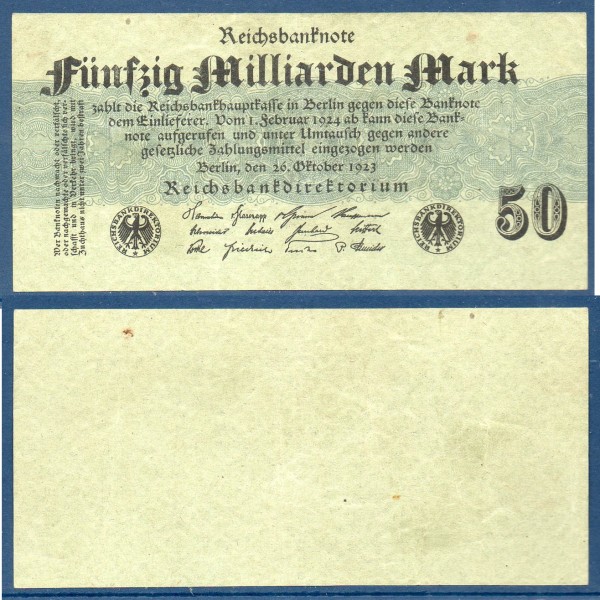 Allemagne P.125b, TTB Billet de 50 milliards de Mark 1923