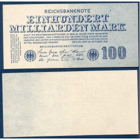 Allemagne P.126, Spl Billet de 100 milliards de Mark 1923